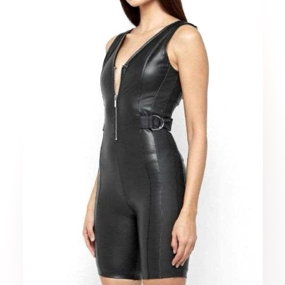 Maniere de voir Vegan leather playsuit